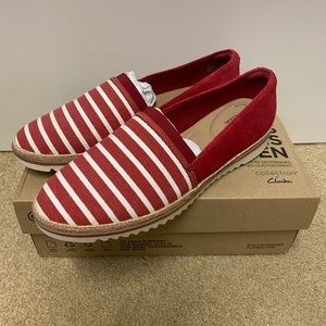 Brand New Red Striped Clark’s